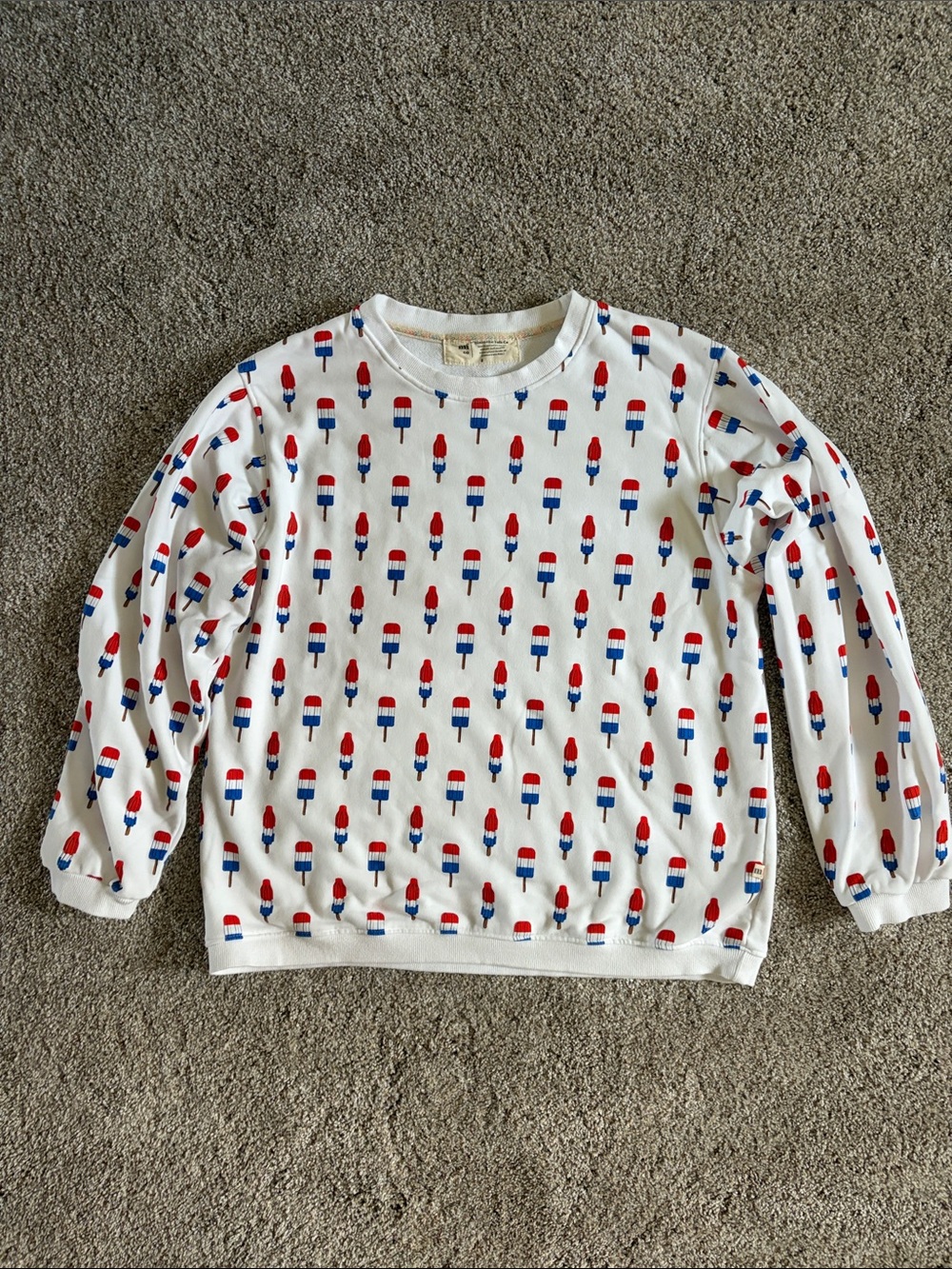 July Fourth inspired Red White and Blue Popsicle Print Crewneck Sweatshirt
